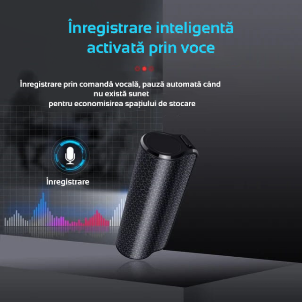 Mini reportofon spion profesional cu prindere magnetica, memorie 32GB, Activare vocala, 3200 mAH