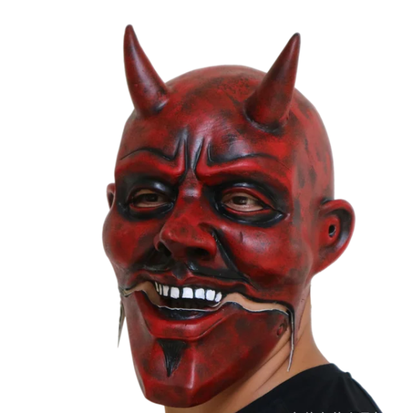 Masca horror adulti Red Demon King, latex