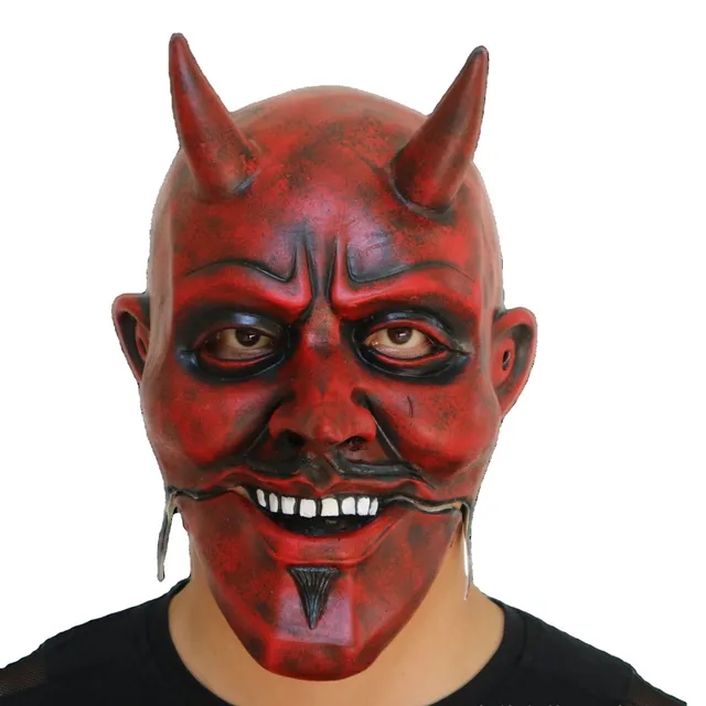 Masca horror adulti Red Demon King, latex