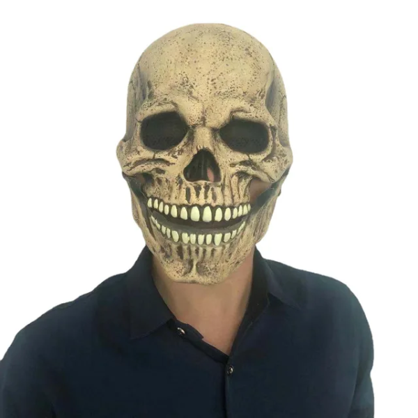 Masca craniu cu maxilar mobil Gotic Halloween Horror, schelet de fata umana