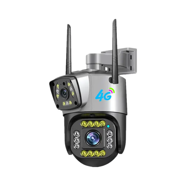 Camera de Supraveghere IP Dubla Inteligenta 4G, Zoom Optic 10x, 4K, 8MP,1080P, Night Vision, Detectie Miscare si Urmarire, Rezistenta la Apa, Aplicatie Mobila, Interfon Bidirectional, Alarma