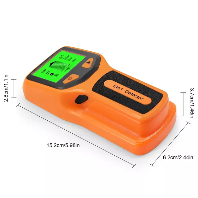 Detector de cabluri electrice 5-in-1, scaner de perete, localizator metale - imagine 4
