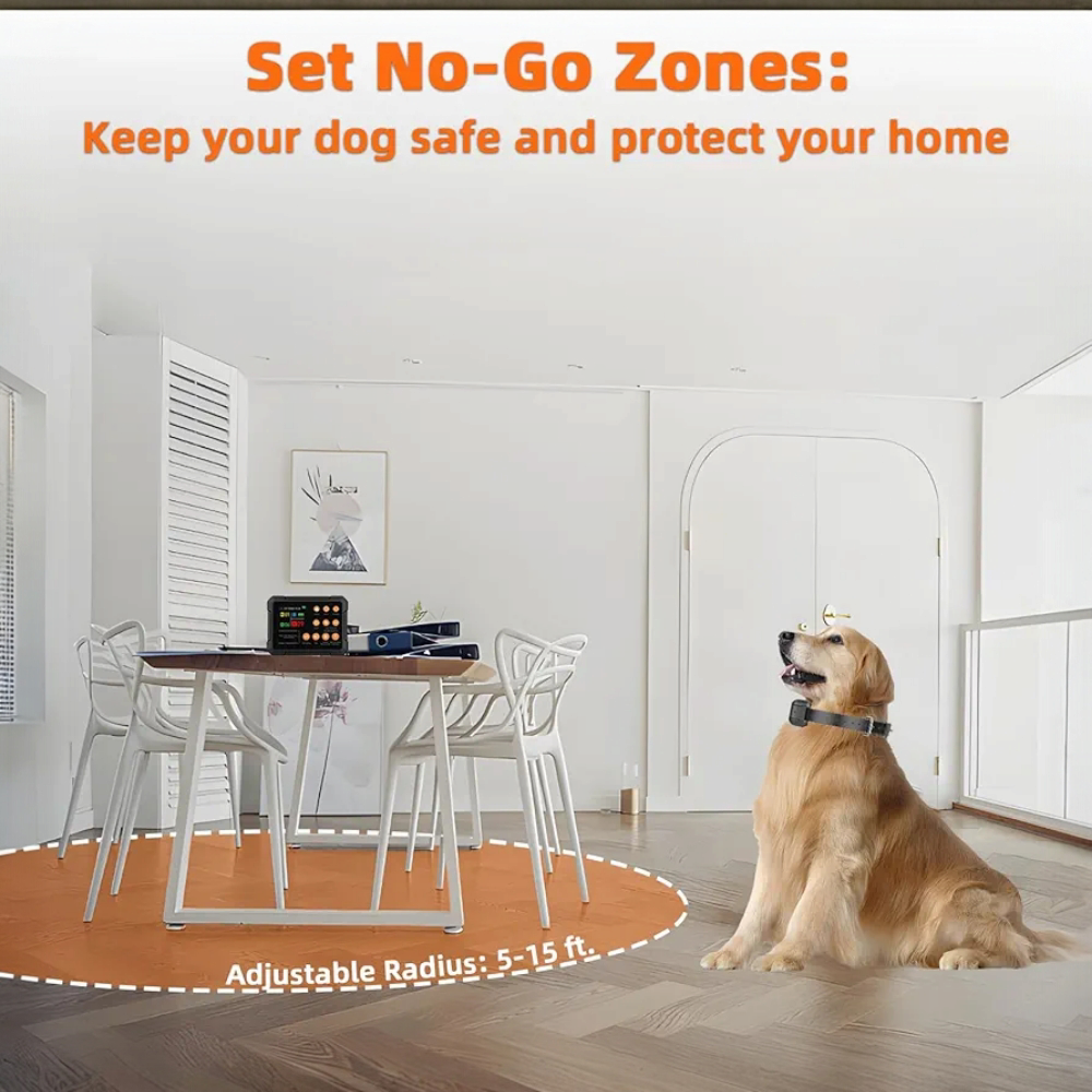 Gard fara fir cu radar precis pentru caini, dresaj caini, monitorizarein timp real a distantei, pentru interior si exterior, zona interzisa - imagine 11