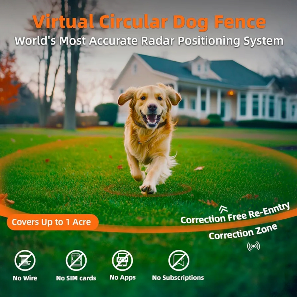 Gard fara fir cu radar precis pentru caini, dresaj caini, monitorizarein timp real a distantei, pentru interior si exterior, zona interzisa - imagine 8