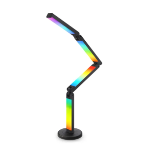 Lampa pliabila inteligenta LED Tuya, WiFi, culori magice RGBIC ritmica cu sunetul/muzica, miez reglabil cu 4 piese reglabile, compatibila cu Amazon Alexa si Google Assistant, telecomanda