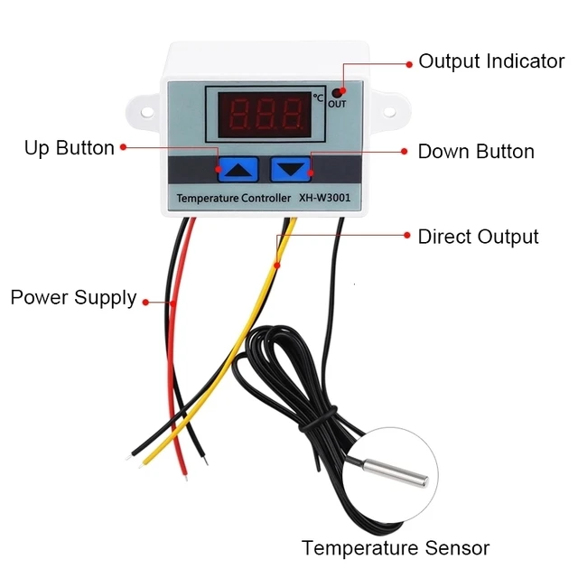 Termostat XH-W3001 cu control digital al temperaturii, termometru, termoregulator, AC110V-220V/1500W
