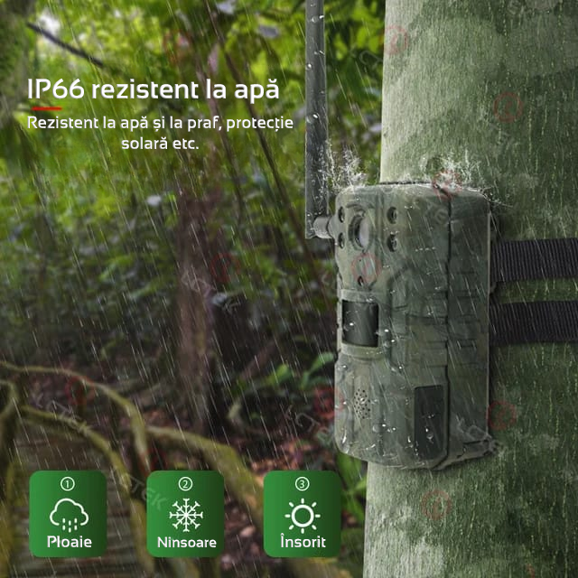Camera de vanatoare profesionala 4G cu aplicatie mobila, rezolutie video 2,7 K, viteza de declansare 0,5 s, transmisiune live, microfon, vedere nocturna - imagine 8