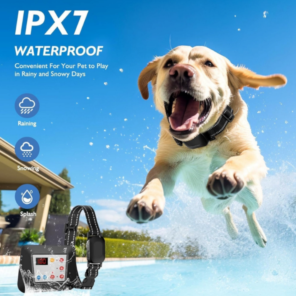 Gard fara fir pentru caini incapatanati, sistem electric de retinere a limitelor pentru caini, guler cu soc si bip, rezistenta la apa, raza reglabila, pentru 2 caini - imagine 7