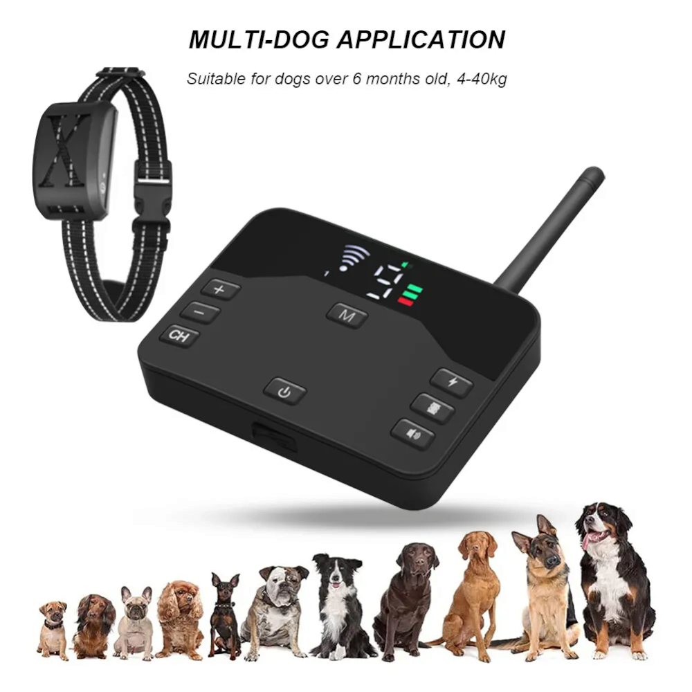 Gard electric fara fir pentru caini incapatanati, sistem de retinere a limitelor animalelor de companie, guler de soc reincarcabil, IP67, raza reglabila, pentru 1 caine - imagine 2