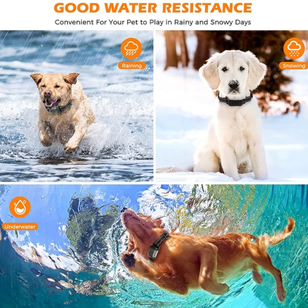 Gard fara fir pentru caini incapatanati, sistem electric de retinere a limitelor pentru caini, guler cu soc si bip, rezistenta la apa, raza reglabila, pentru 2 caini - imagine 3