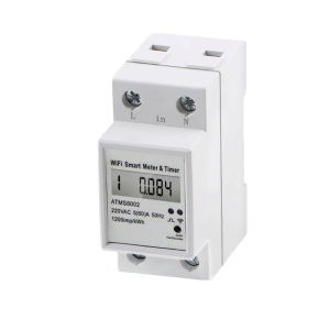 Contor inteligent monofazat wifi cu monitorizare consum, 50A, afisare in timp real, compatibil cu aplicatiile inteligente Tuya, Smartlife, Alexa si Google Assistant