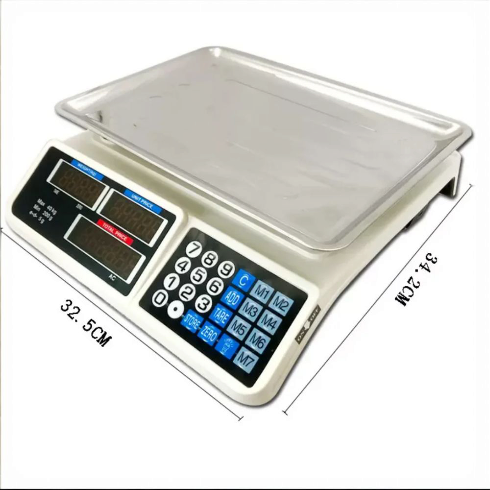 Cantar electric rectangular cu display digital, dimensiune 33 cm x 32.5 cm x 12.5 cm, capacitate 40 kg