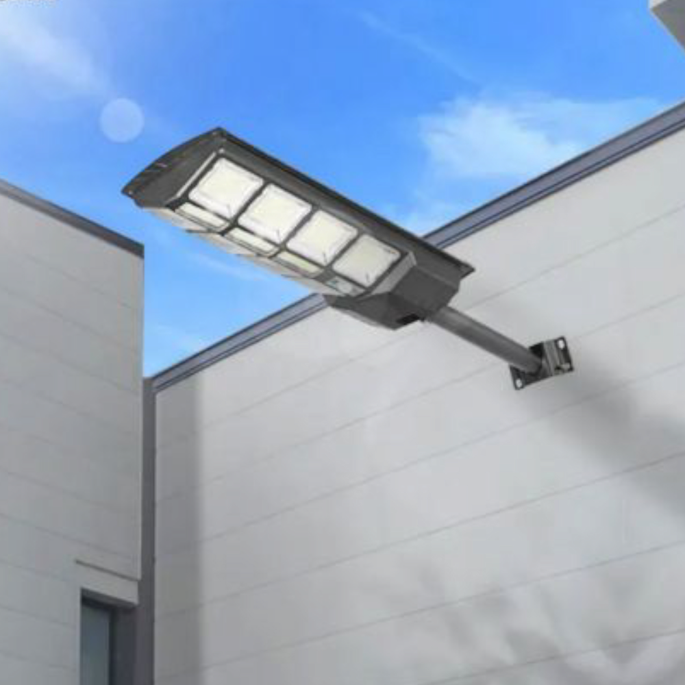 Lampa solara stradala integrata cu telecomanda, 150 W, lumina neutra, senzor de miscare