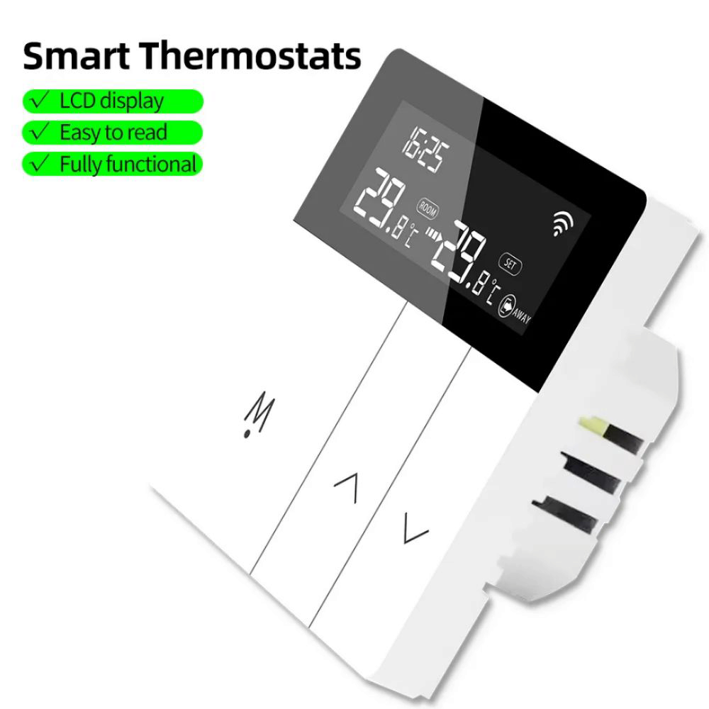 Termostat smart WiFi pentru incalzire in pardoseala, 200-240V, Bluetooth, ecran LCD