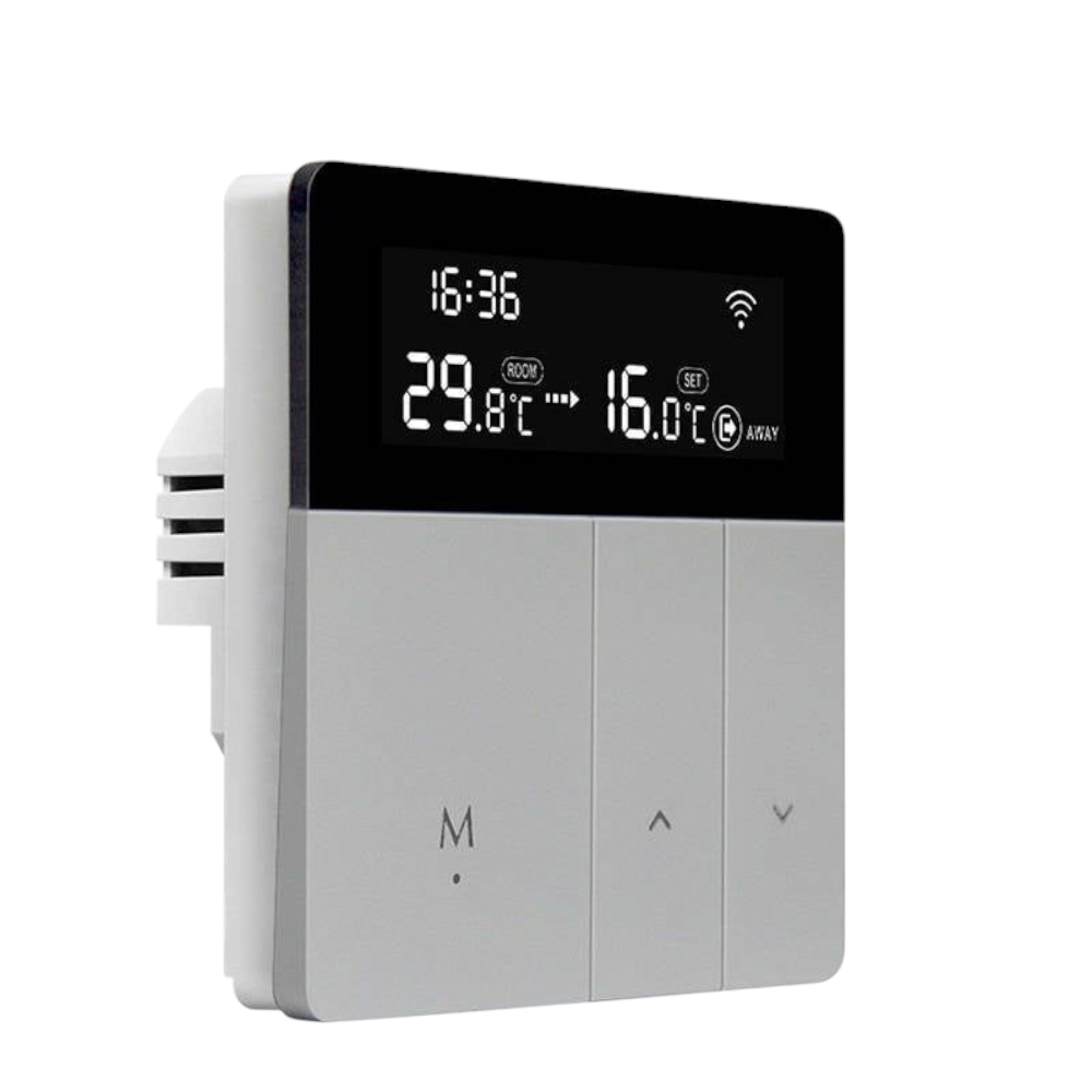 Termostat smart WiFi pentru incalzire in pardoseala, 200-240V, Bluetooth, ecran LCD