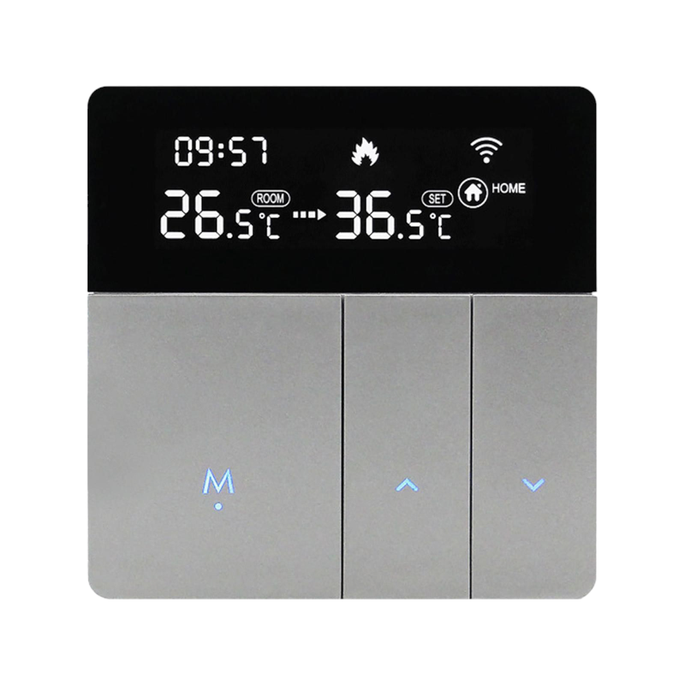 Termostat smart WiFi pentru incalzire in pardoseala, 200-240V, Bluetooth, ecran LCD