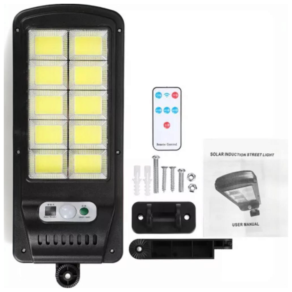 Lampa solara stradala cu senzor si telecomanda, 119 LED SMD, acumulator de 1200 mAh