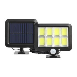 Lampa solara de exterior cu panou solar 128 led COB, 1200 lm, sensor miscare, acumulator inclus, telecomanda