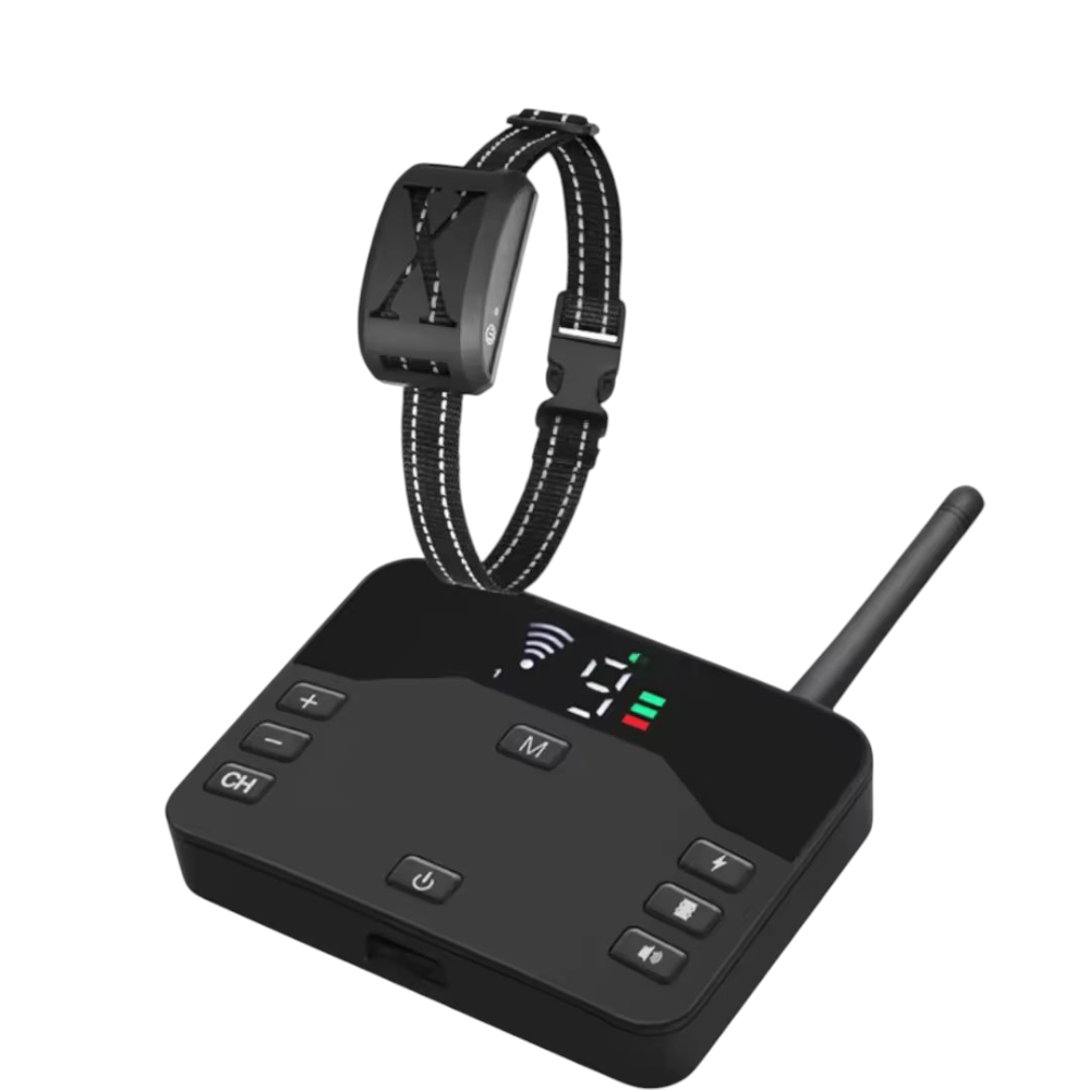 Gard electric fara fir pentru caini incapatanati, sistem de retinere a limitelor animalelor de companie, guler de soc reincarcabil, IP67, raza reglabila, pentru 1 caine