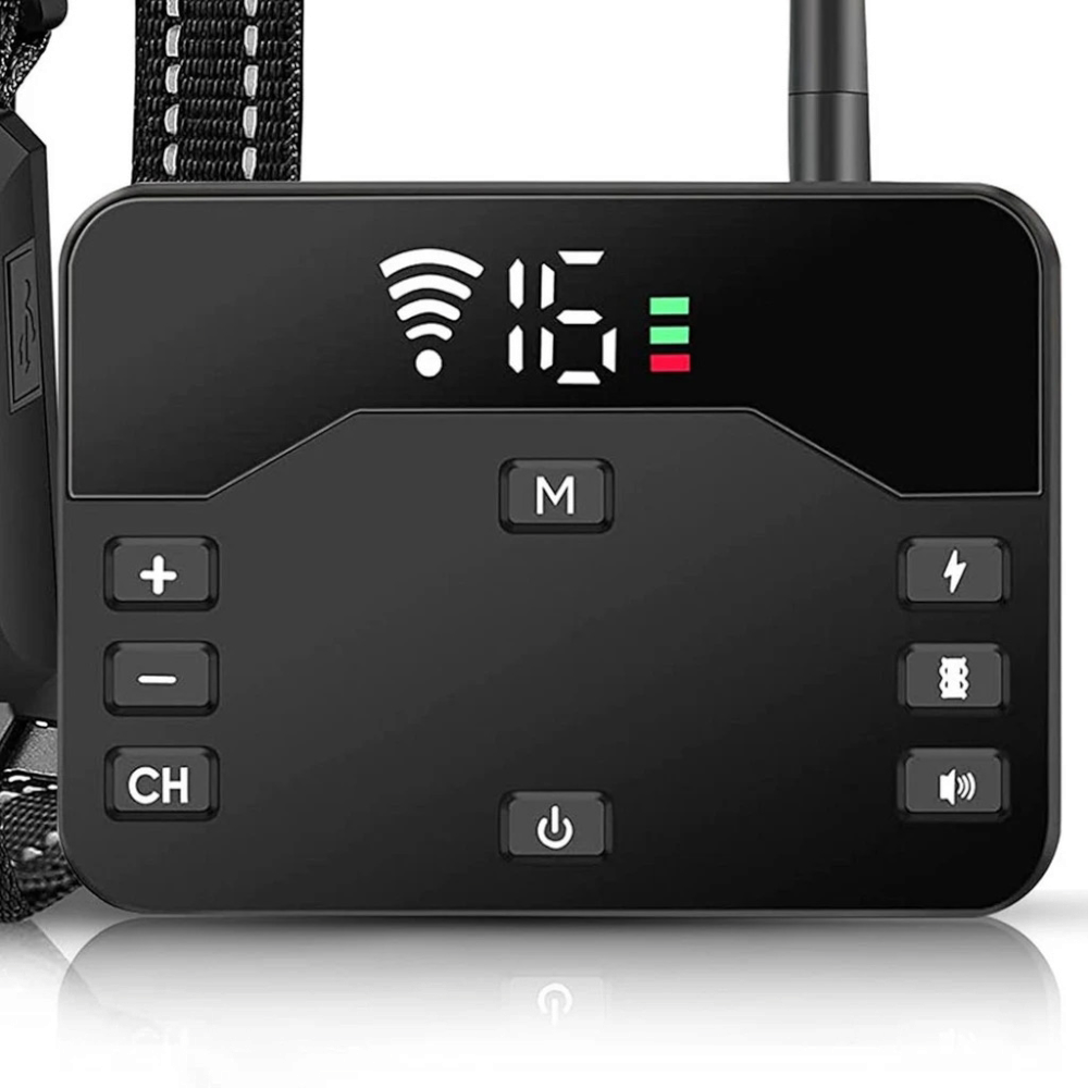 Gard electric fara fir pentru caini incapatanati, sistem de retinere a limitelor animalelor de companie, zgarda cu soc reincarcabil, IP67, raza reglabila, pentru 2 caini