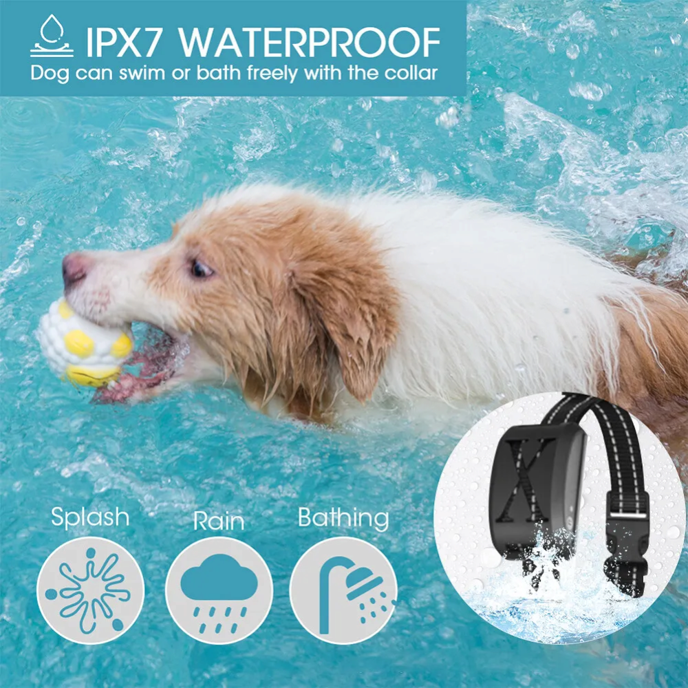 Gard electric fara fir pentru caini incapatanati, sistem de retinere a limitelor animalelor de companie, guler de soc reincarcabil, IP67, raza reglabila, pentru 1 caine